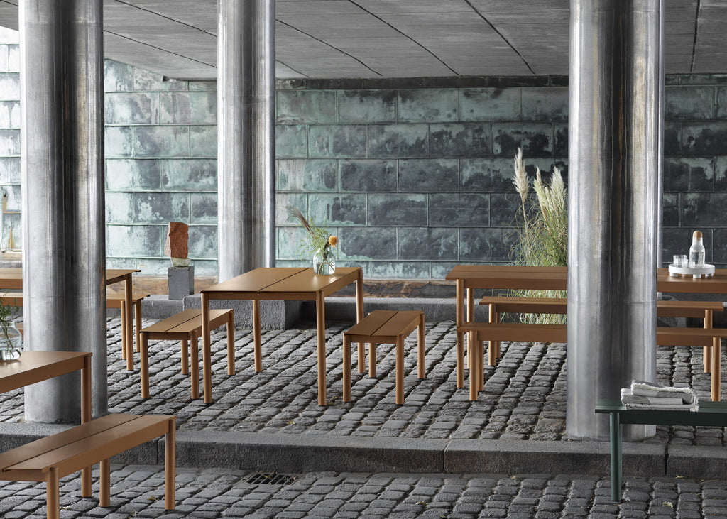 Linear Outdoor Steel Bench