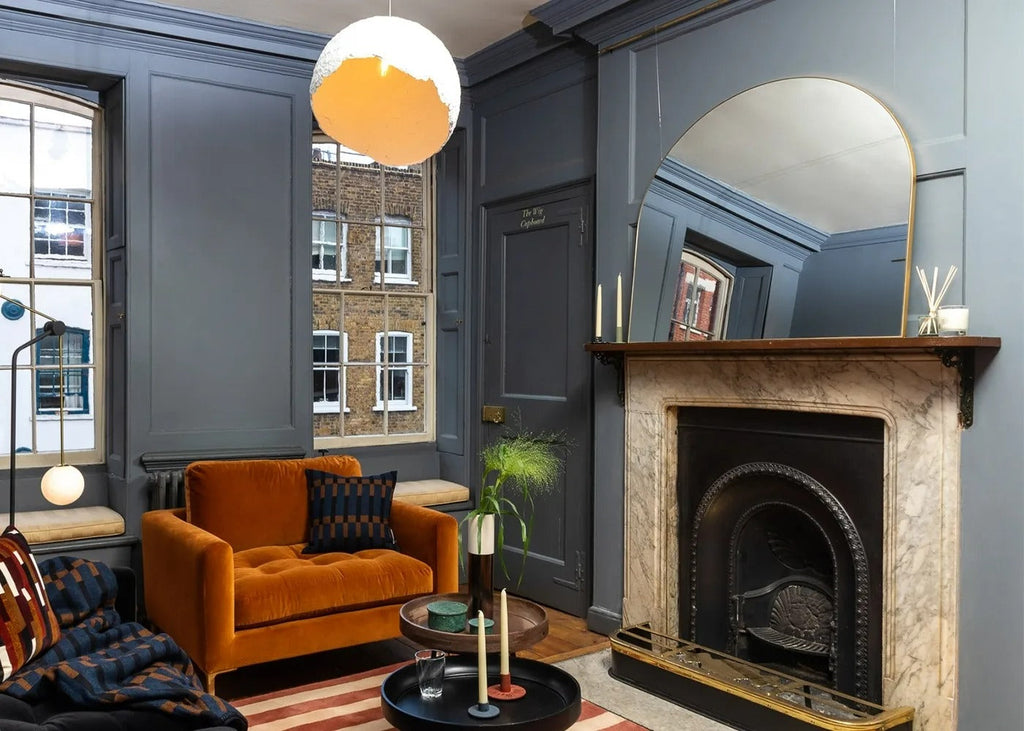 Fine Edge Mirror Over Mantle