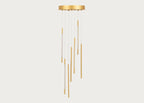 Saber LED Chandelier 7 Light Cluster Pendant Gold