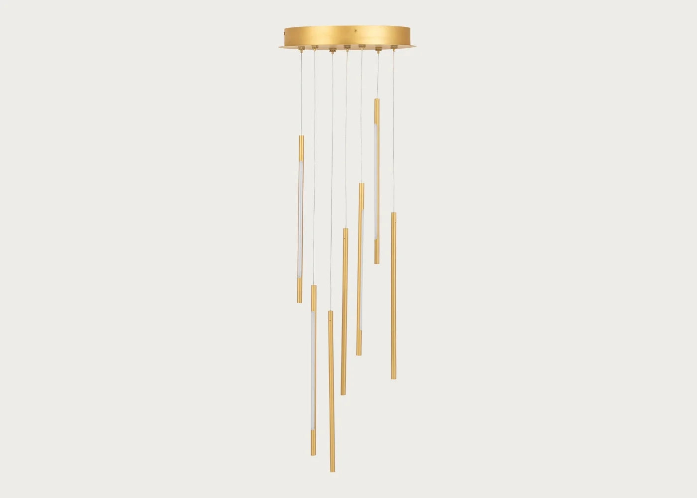 Saber LED Chandelier 7 Light Cluster Pendant Gold