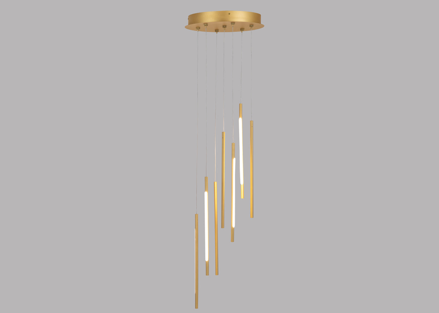 Saber LED Chandelier 7 Light Cluster Pendant Gold