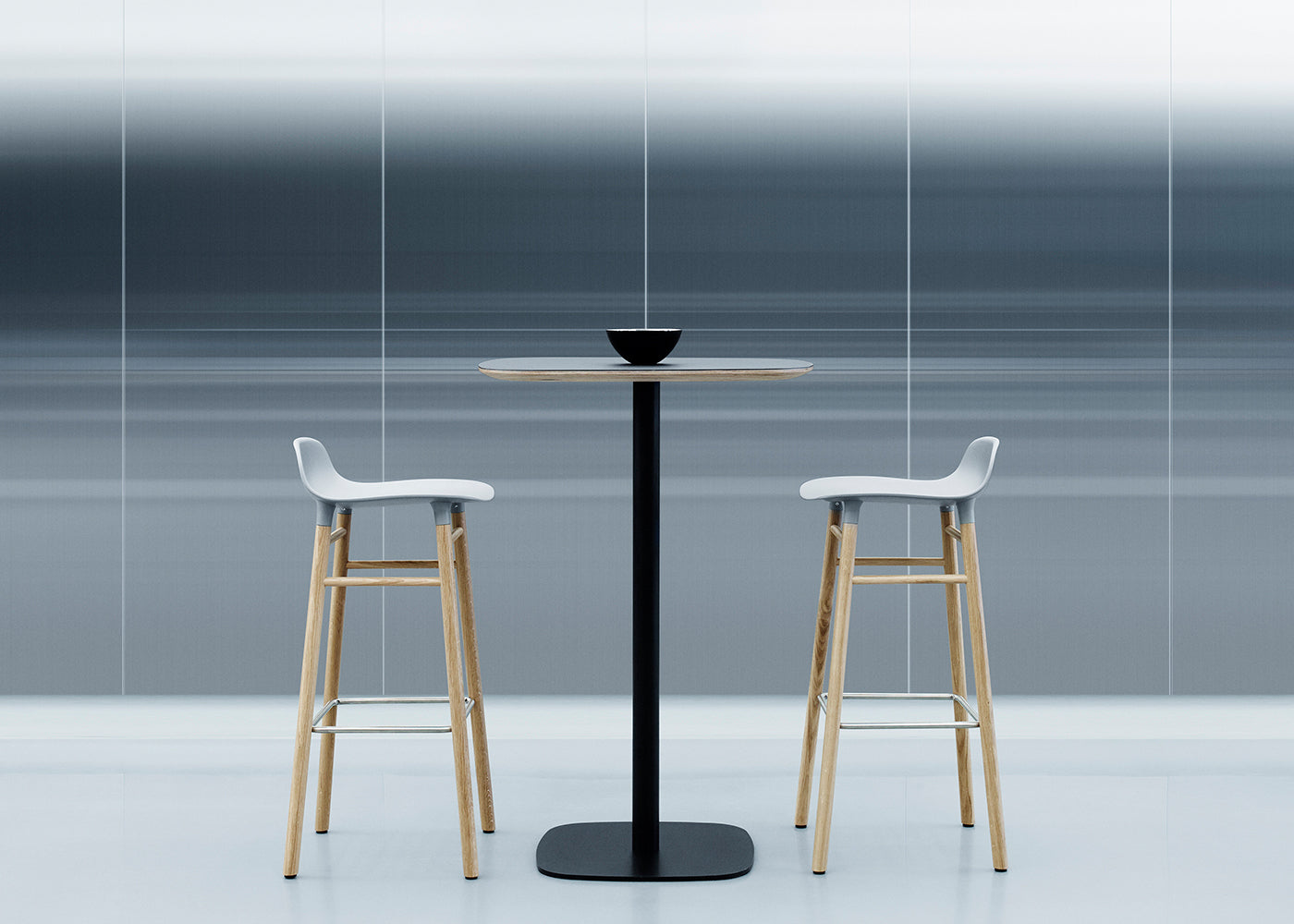 Form Barstool with Plastic Seat