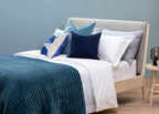 Kantha Velvet Bedspread Steel Blue