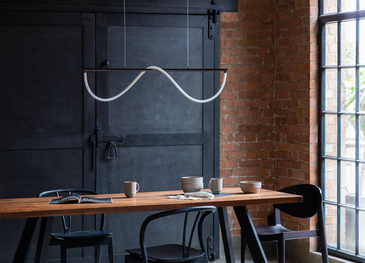 Wave LED Long Pendant Light