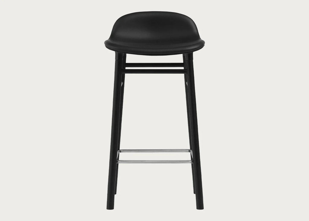 Form Barstool with Leather Seat