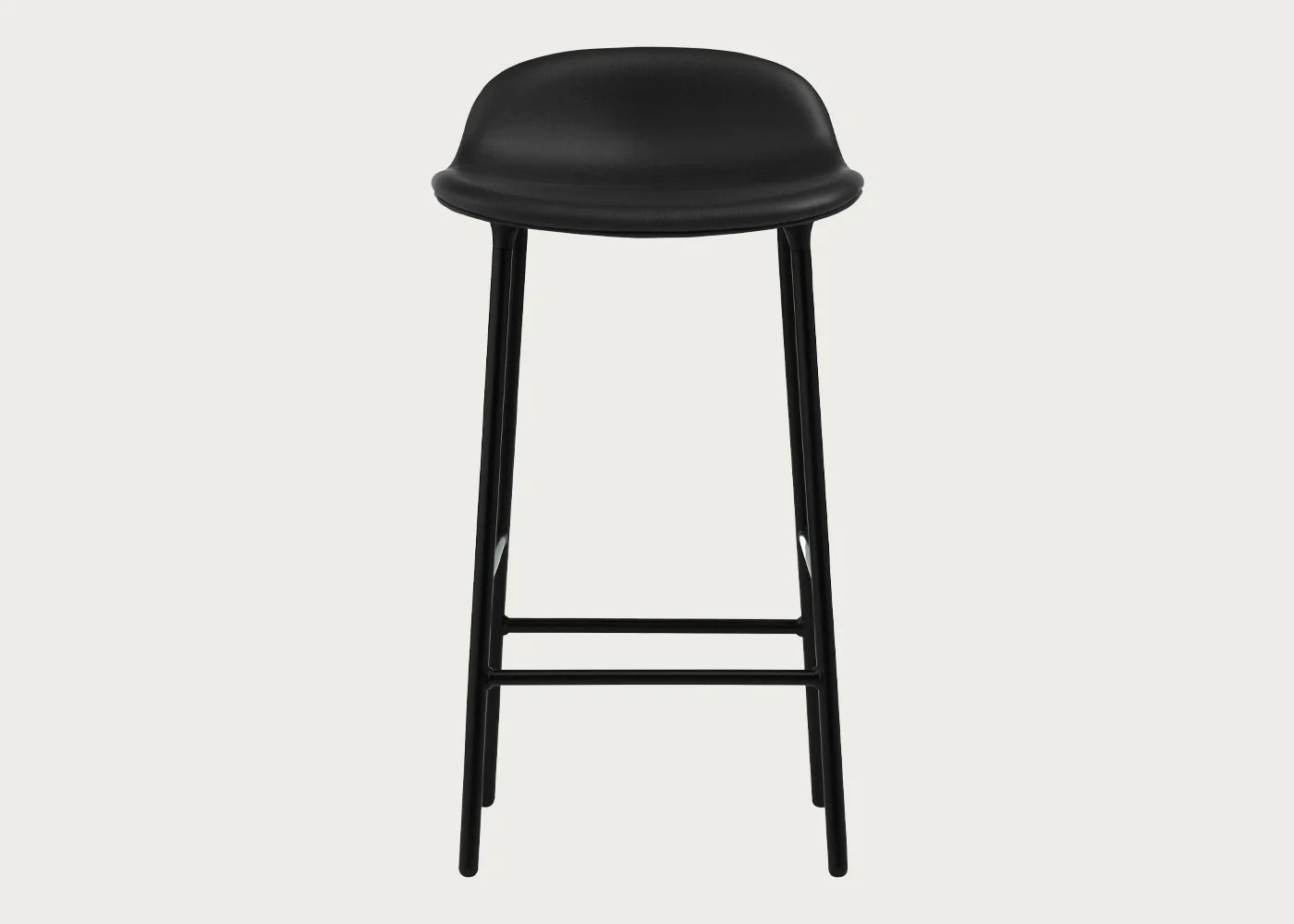 Form Barstool with Leather Seat