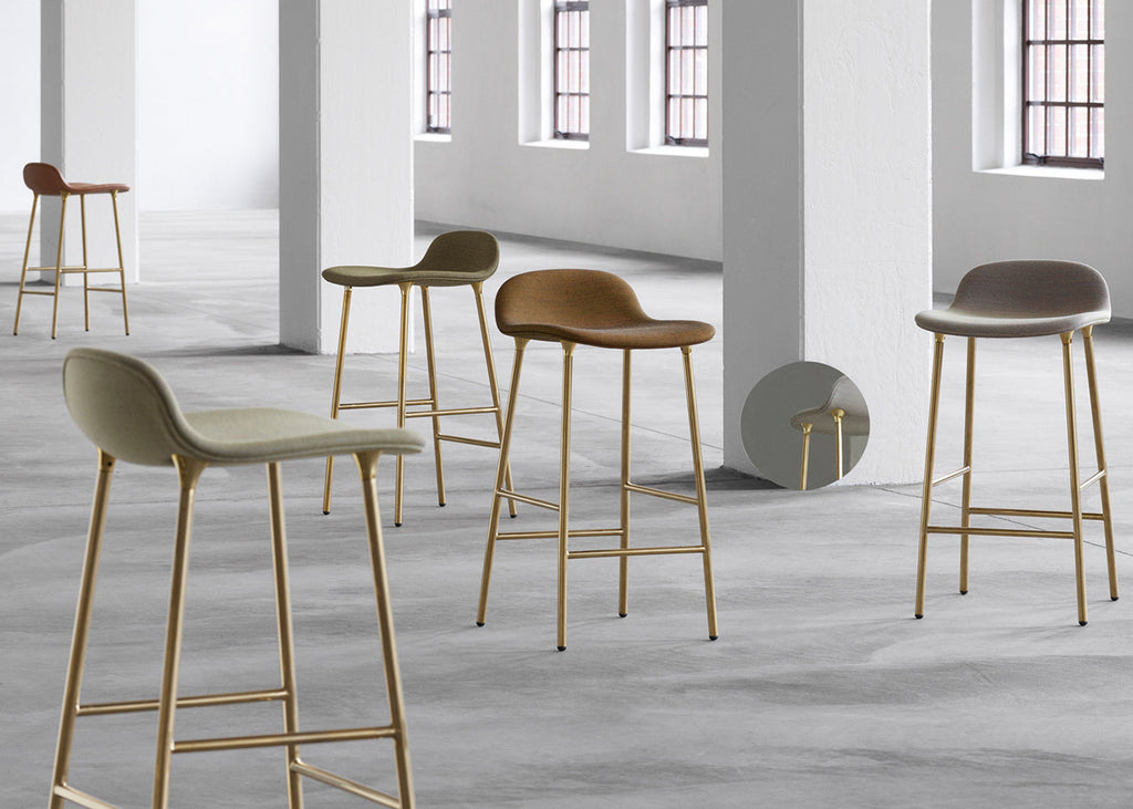 Form Barstool with Leather Seat