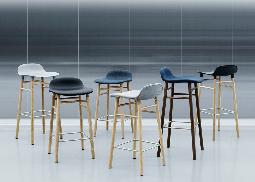 Form Barstool with Leather Seat