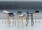 Form Barstool with Leather Seat
