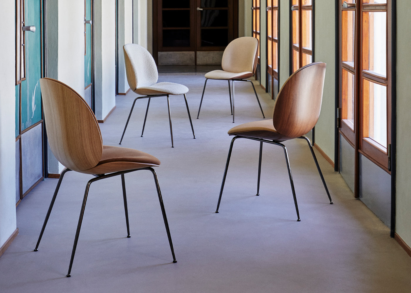 Beetle Dining Chair with Front Upholstery