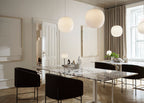 Lantern Pendant Light Frosted White Opal Glass 20cm