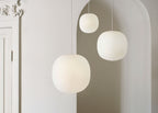 Lantern Pendant Light Frosted White Opal Glass 20cm