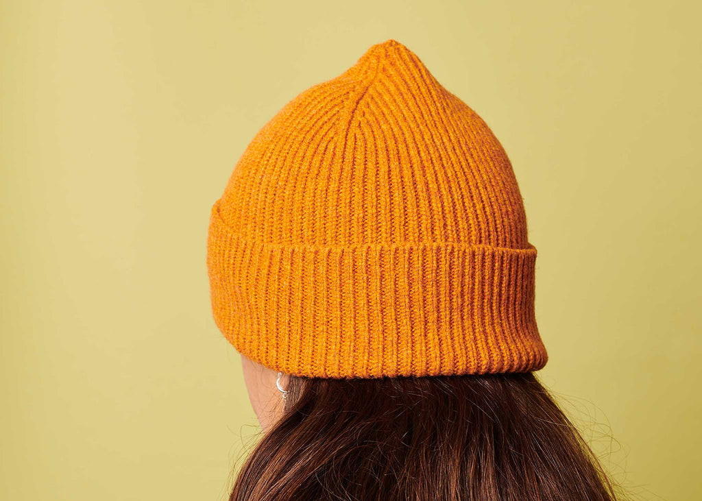 Ribbed Lambswool Beanie Hat