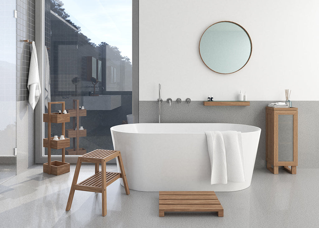 Glance Round Wooden Mirror