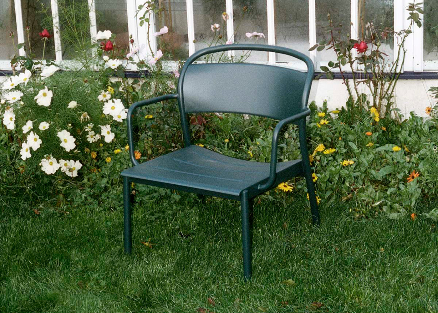 Linear Outdoor Steel Lounge Armchair