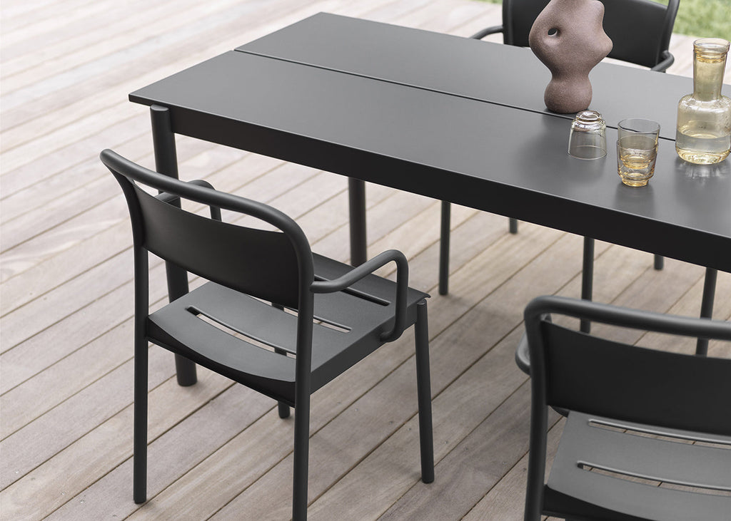 Linear Outdoor Steel Lounge Armchair
