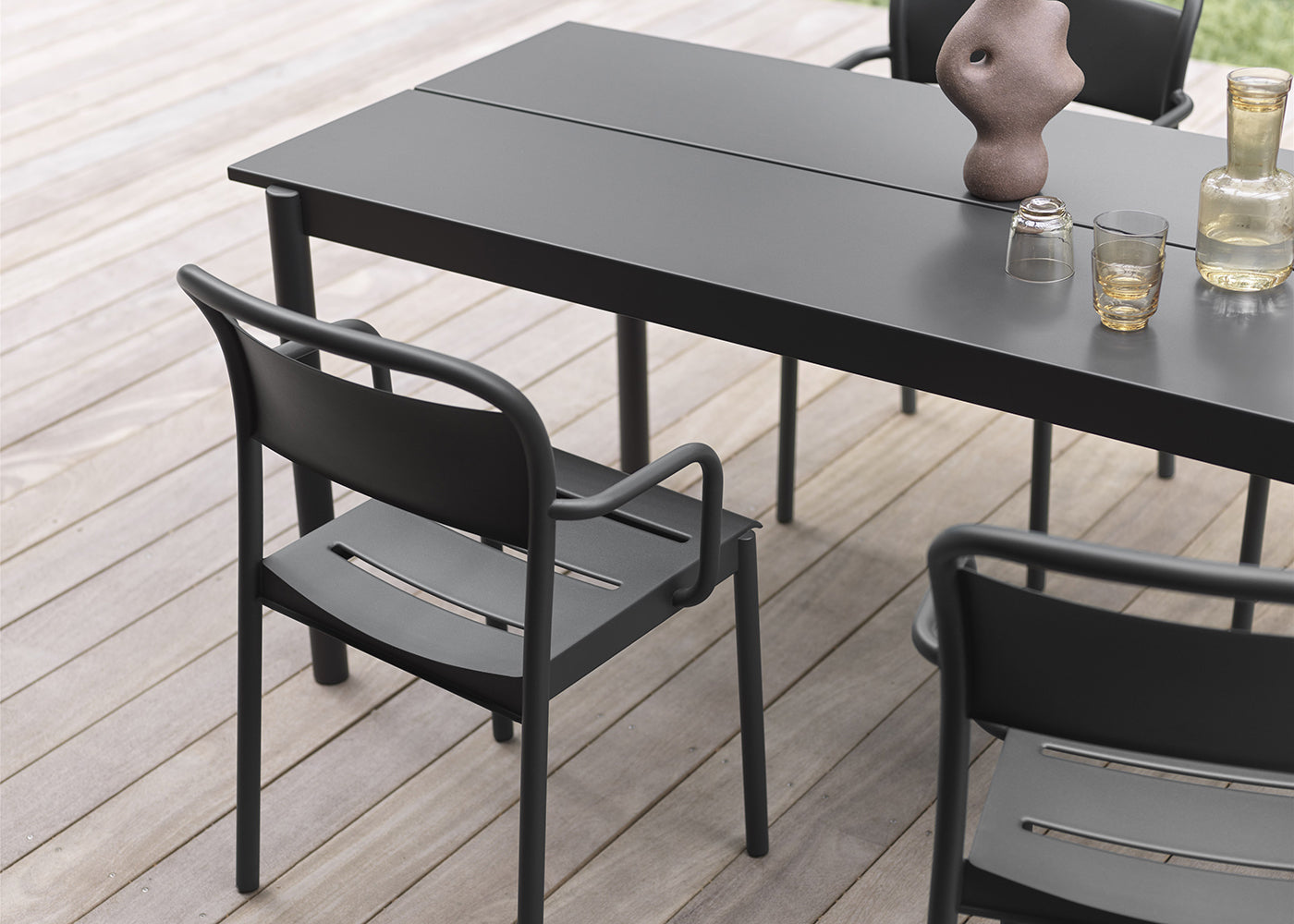 Linear Outdoor Steel Lounge Armchair