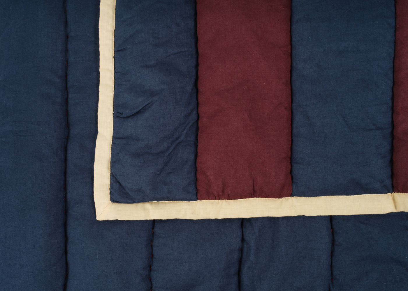 Stripe Quilt Aubergine and Navy