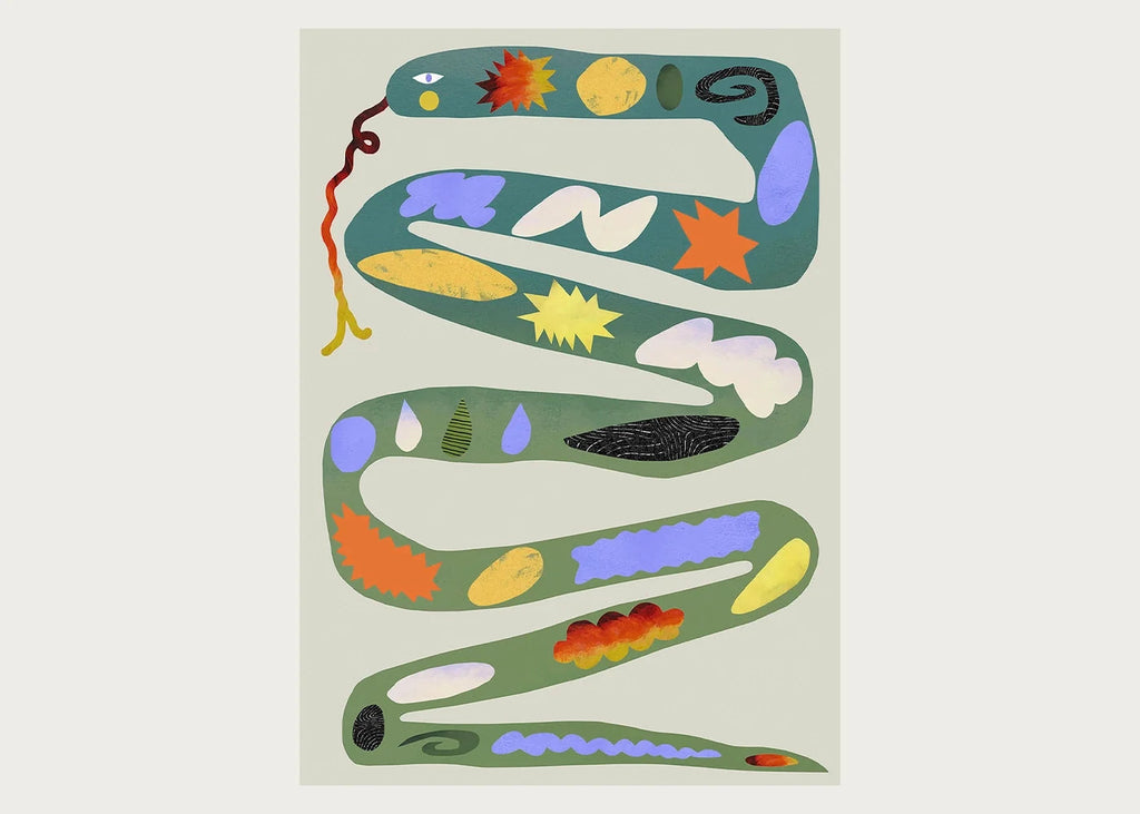 Green Snake Print