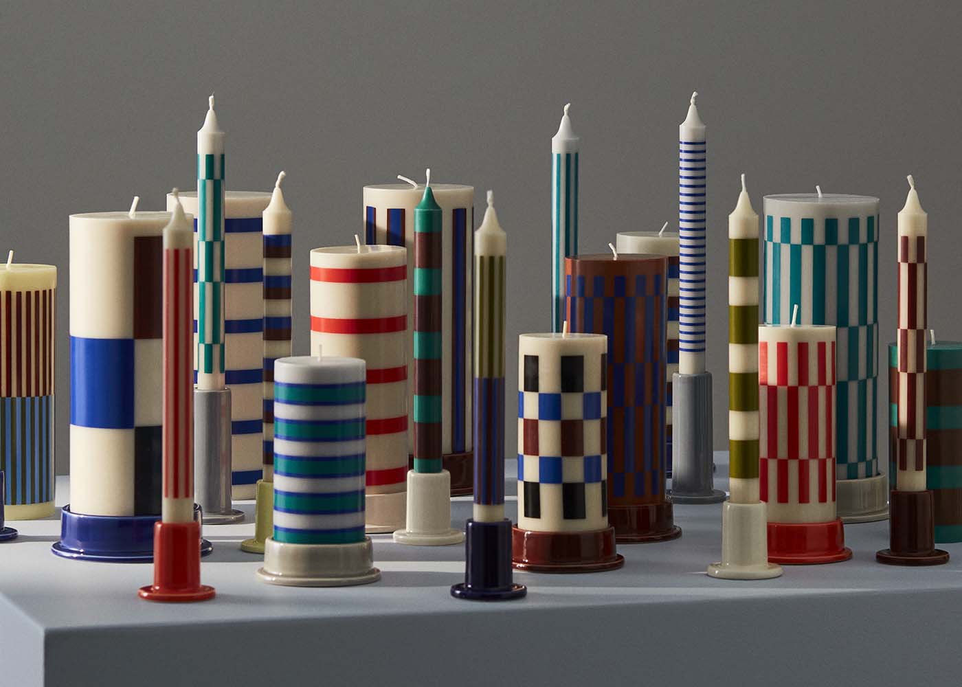 Pattern Dinner Candles Set of 4