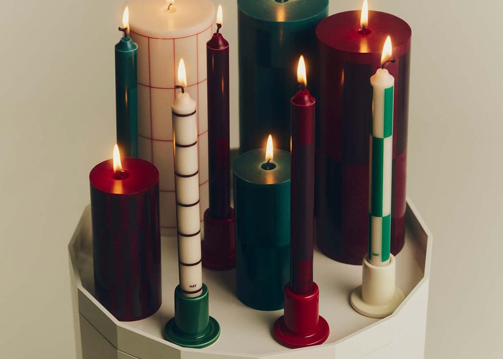 Pattern Dinner Candles Set of 4