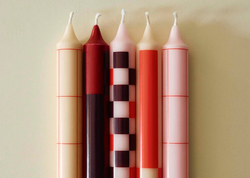 Pattern Dinner Candles Set of 4
