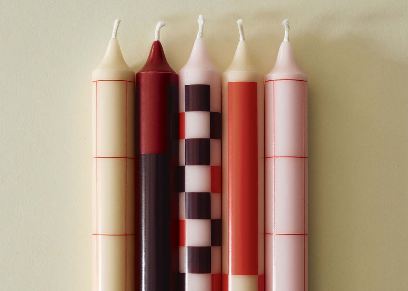 Pattern Dinner Candles Set of 4