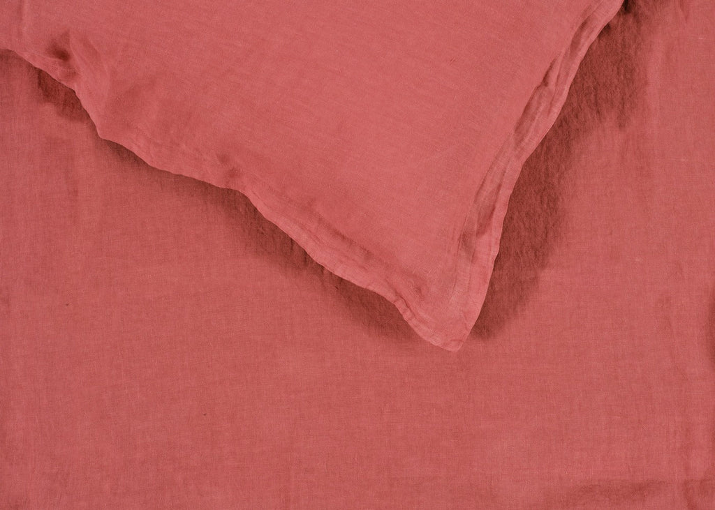Washed Linen Terracotta Duvet Cover