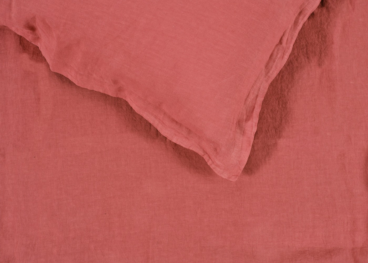 Washed Linen Terracotta Duvet Cover