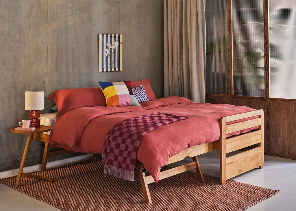 Washed Linen Terracotta Fitted Sheet
