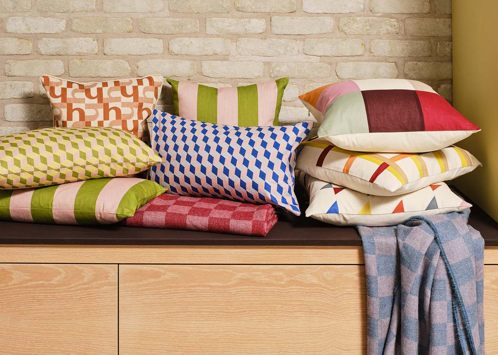Cabana Stripe Cushion Pink & Green