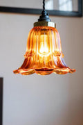 Amber Vintage-Style Glass Easyfit Ceiling Light Shade