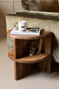 Dark Wood Shelf Side Table