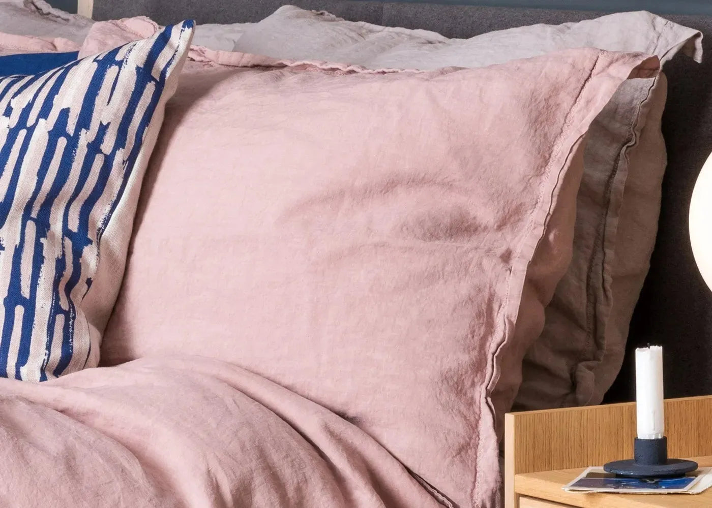 Washed Linen Dusky Pink Duvet Cover