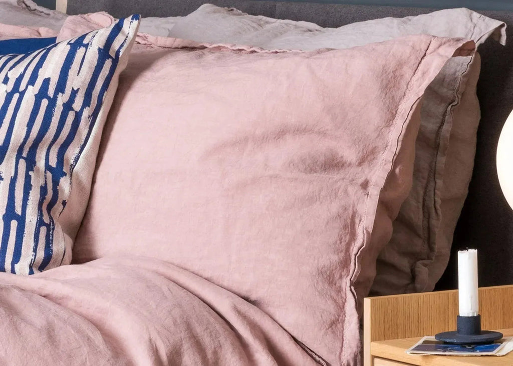 Washed Linen Dusky Pink Fitted Sheet