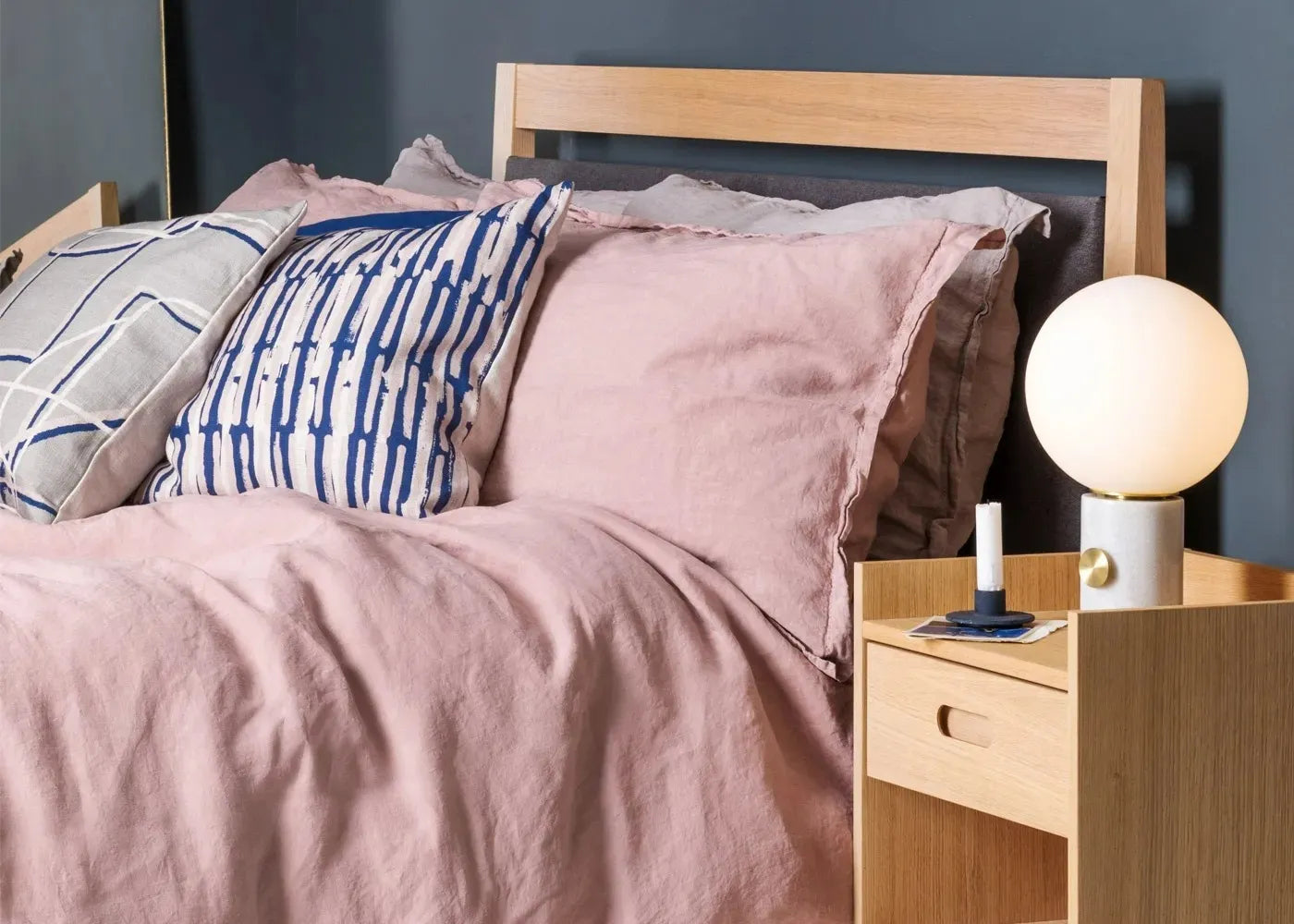 Washed Linen Dusky Pink Duvet Cover