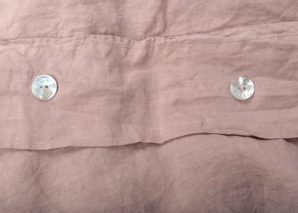 Washed Linen Dusky Pink Fitted Sheet