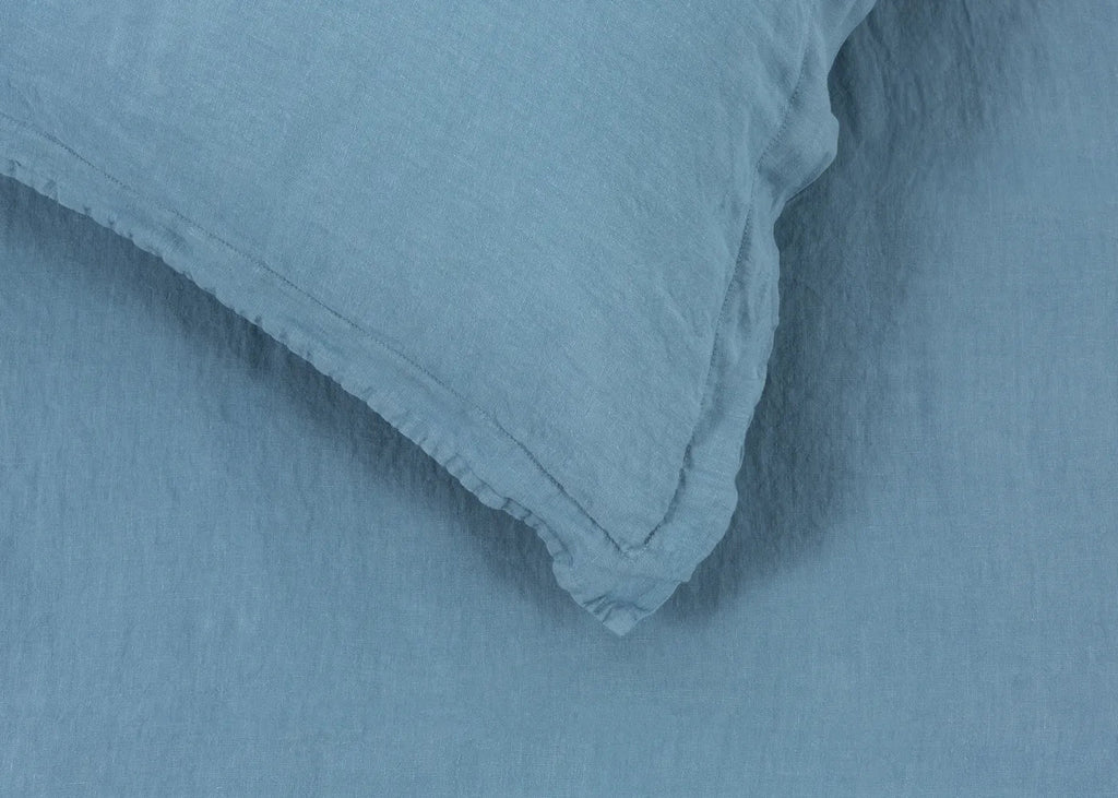 Washed Linen Dusky Blue Oxford Pillowcase
