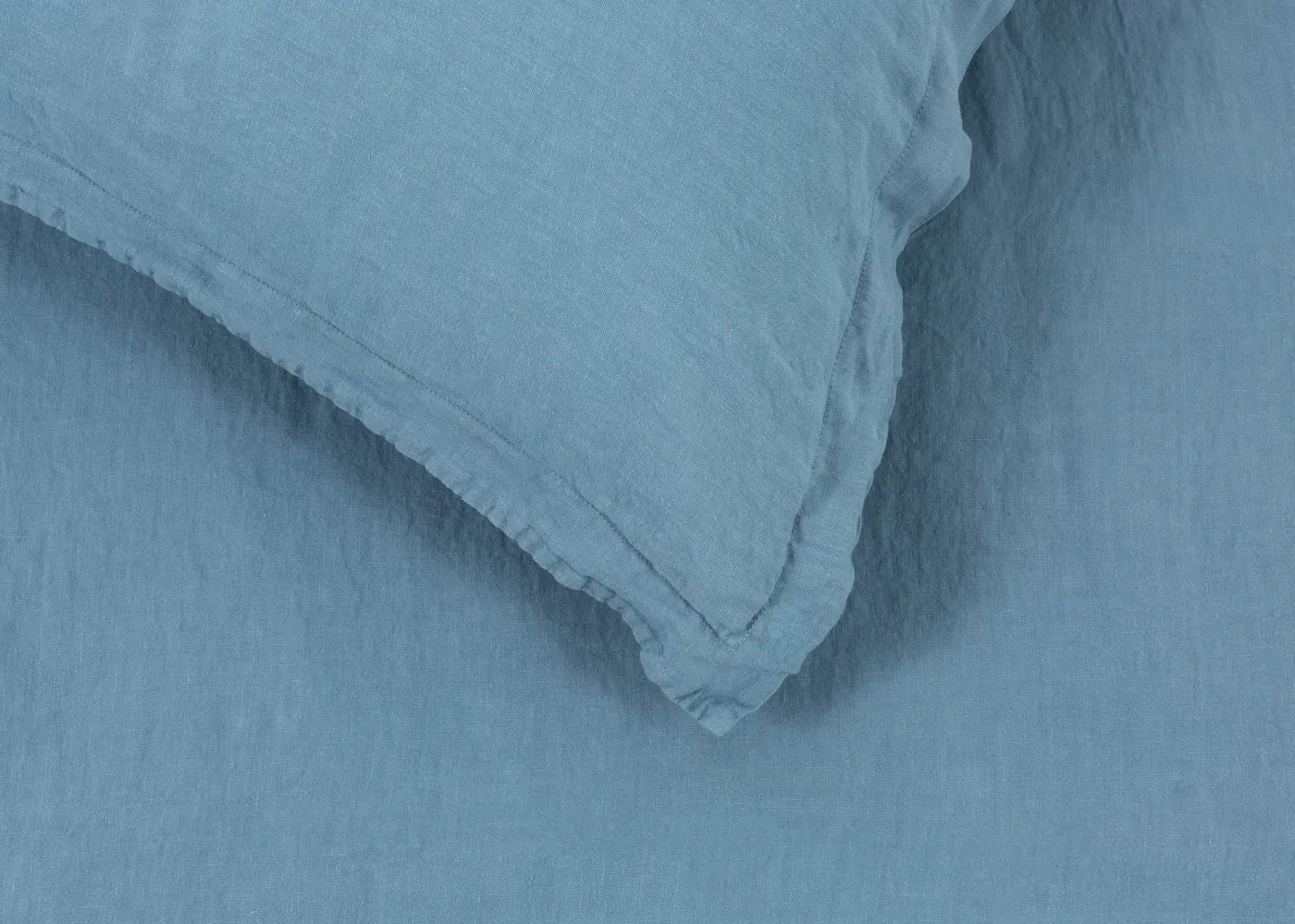 Washed Linen Dusky Blue Oxford Pillowcase
