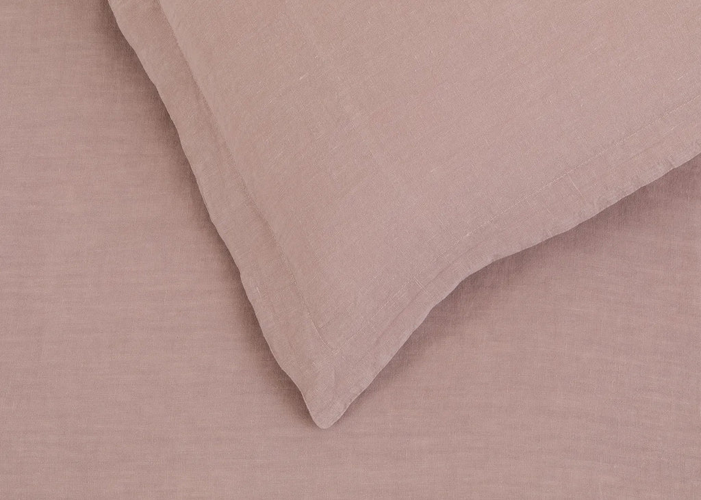 Washed Linen Dusky Pink Fitted Sheet